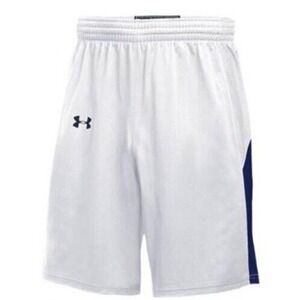 Men's Under Armour Basketball Shorts 10" Inseam  White/Navy  Adult XL BRAND NEW